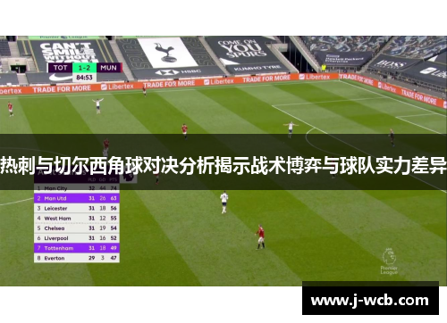 热刺与切尔西角球对决分析揭示战术博弈与球队实力差异